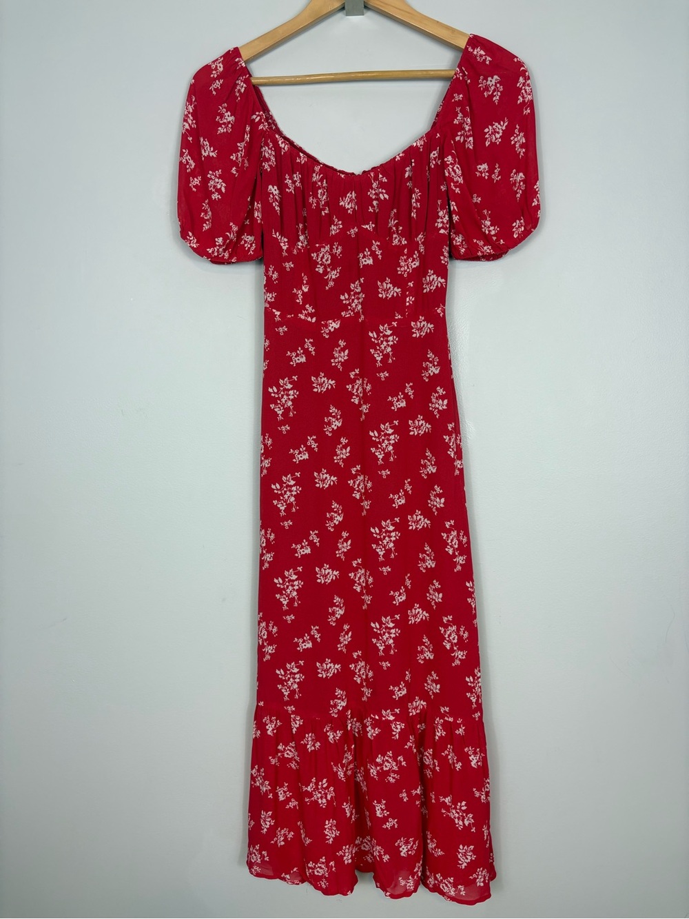 New Reformation Hannah Summer Dress Size 4 Floral Red - Picture 3 of 12